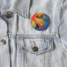 Regenbogen-Psychedelischer-Bunter-Pudel-Knopf