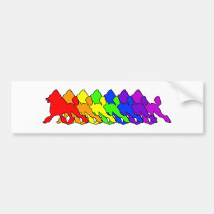 Regenbogen-Pudel Autoaufkleber