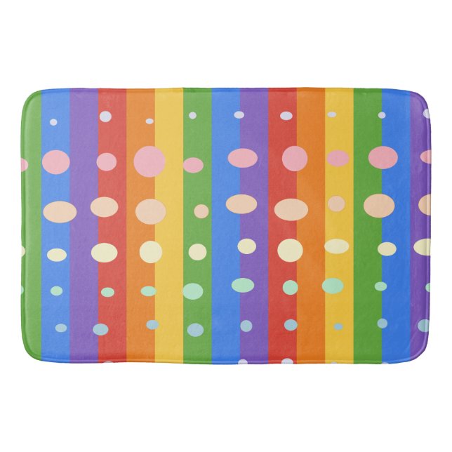 REGENBOGEN PUNKT STREIFEN BADEMATTE (Vorderseite)