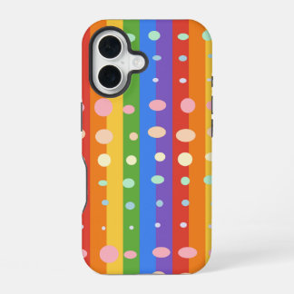 REGENBOGEN PUNKT STREIFEN iPhone 16 HÜLLE
