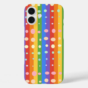 REGENBOGEN PUNKT STREIFEN iPhone 16 PLUS HÜLLE