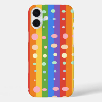 REGENBOGEN PUNKT STREIFEN iPhone 16 PLUS HÜLLE