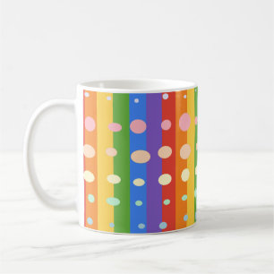 REGENBOGEN PUNKT STREIFEN KAFFEETASSE
