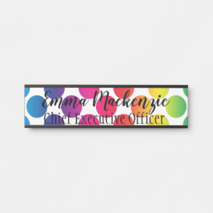 Regenbogen-Punktbüro-Türschild Namensschild