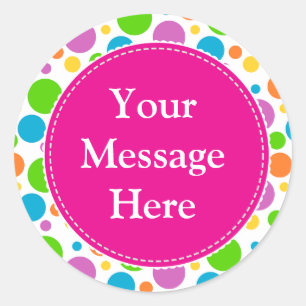 Regenbogen-Punkte Runder Aufkleber