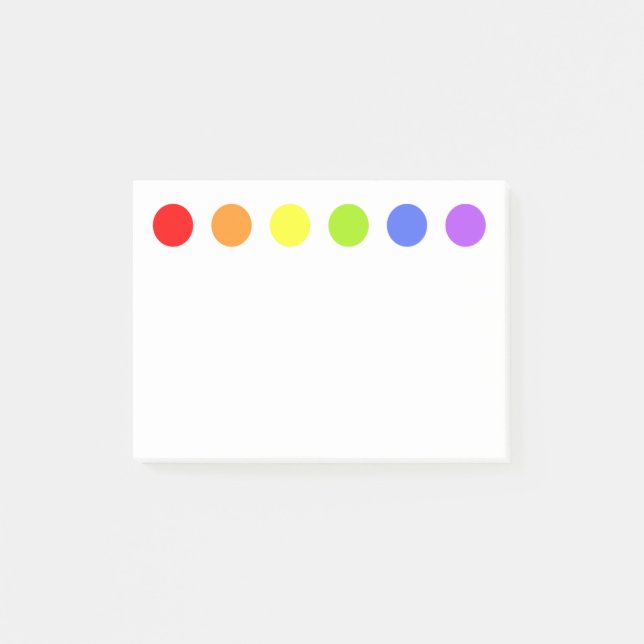 Regenbogen punktiert Anmerkungen Post-it Klebezettel (Vorderseite)