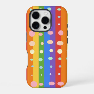 REGENBOGEN PUNKTSTREIFEN iPhone 16 PRO HÜLLE