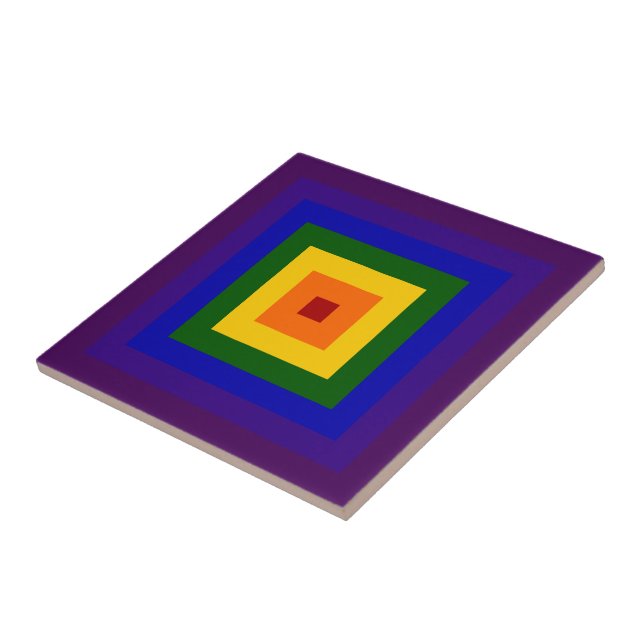 Regenbogen-Quadrat Fliese (Seite)