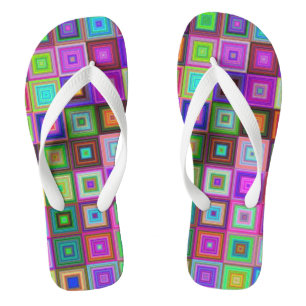Regenbogen-Quadrate Erwachsene Flip-Flops Flip Flops