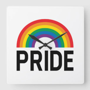Regenbogen Quadratische Wanduhr