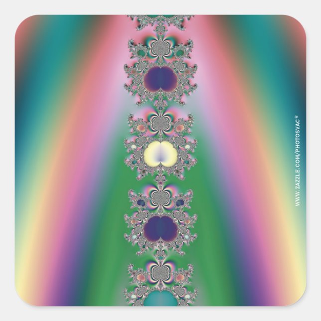 Regenbogen Quadratischer Aufkleber (Vorderseite)