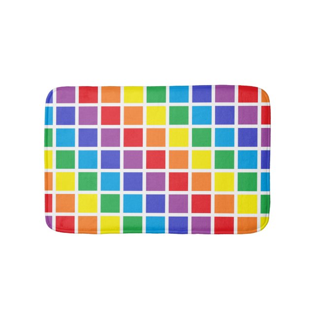 Regenbogen quadriert Bad-Matte Badematte (Vorderseite)