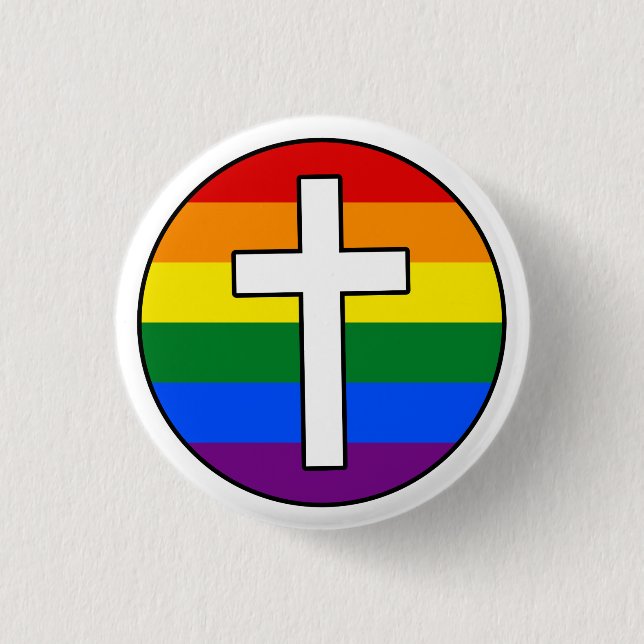 Regenbogen-Querknopf Button (Vorderseite)