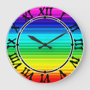 Regenbogen-Rainbow-Acryl, LBGT, Regenbogendekor Große Wanduhr