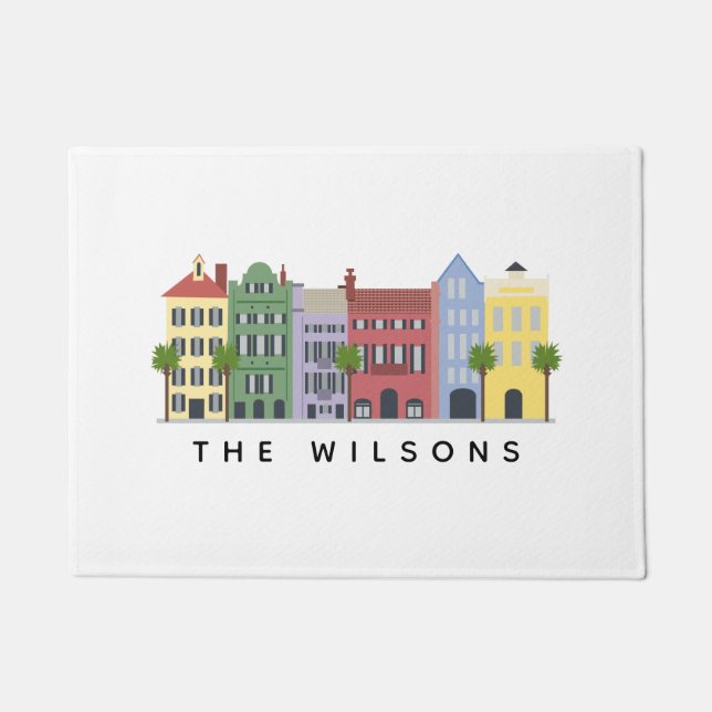 Regenbogen-Reihen-Charleston Sc-Fußmatte Fußmatte (Vorderseite)