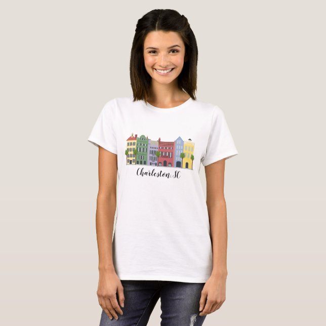 Regenbogen-Reihen-Charleston Sc-T-Shirt T-Shirt (Vorne ganz)