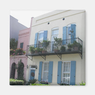 Regenbogen-Reihen-Häuser, Charleston Sc-Magnet Magnet