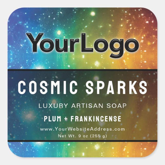 Regenbogen Reiki Energiearbeiter Kosmische Produkt Quadratischer Aufkleber (Vorderseite)