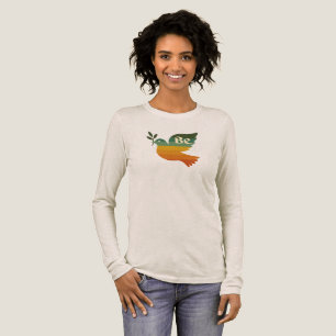 Regenbogen Retro Sei Friedenstaube Langarm Tshirt