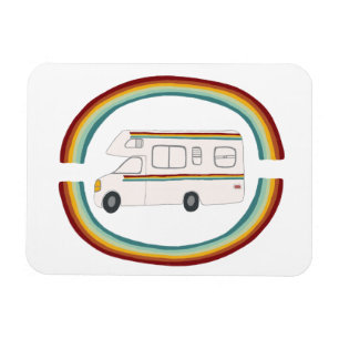Regenbogen Retro wunderliches Camping Motorhome RV Magnet