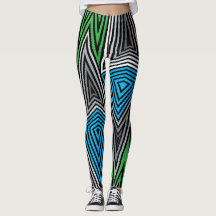 Regenbogen Rex Retro Leggings: Retro