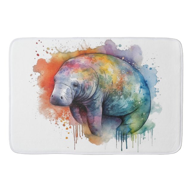 Regenbogen-Riff-Manatee Badematte (Vorderseite)