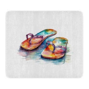 Regenbogen-Riff-Zehensteg-Sandalen Schneidebrett
