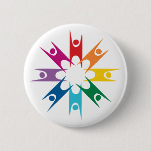 Regenbogen-Ring der Humanisten Button
