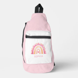 Regenbogen, rosa Boho, Aquarell Crossbody Bag