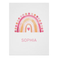 Regenbogen, rosa Boho, Aquarell