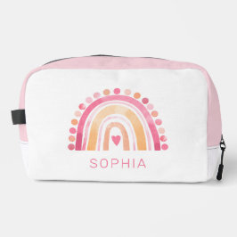 Regenbogen, rosa Boho, Aquarell Waschbeutel