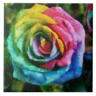 Regenbogen-Rose Fliese