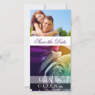 Regenbogen-Rose/Foto "Save the Date" Save The Date