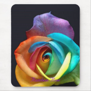 Regenbogen-Rose Mousepad