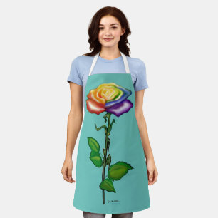 Regenbogen-Rose Schürze