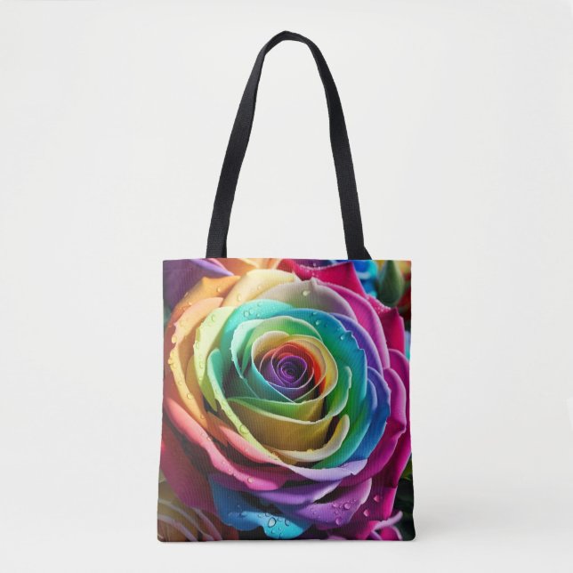 Regenbogen-Rose  Tasche (Vorderseite)