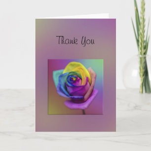 Regenbogen-Rosen-Blume danken Ihnen Dankeskarte