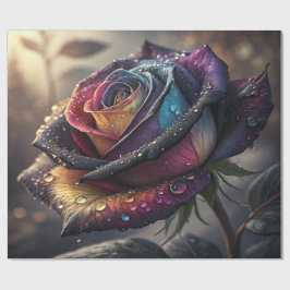 Regenbogen-Rosen-Geschenkpapier — Elegantes Mehrfa Geschenkpapier