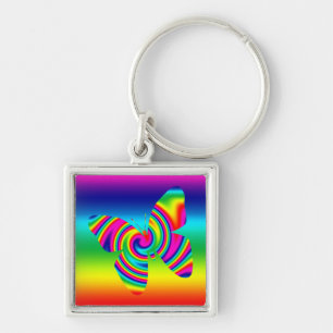 Regenbogen-Rotations-Schmetterling Schlüsselanhänger