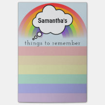 Regenbogen-Sachen, zum sich an von Listen-Post-It
