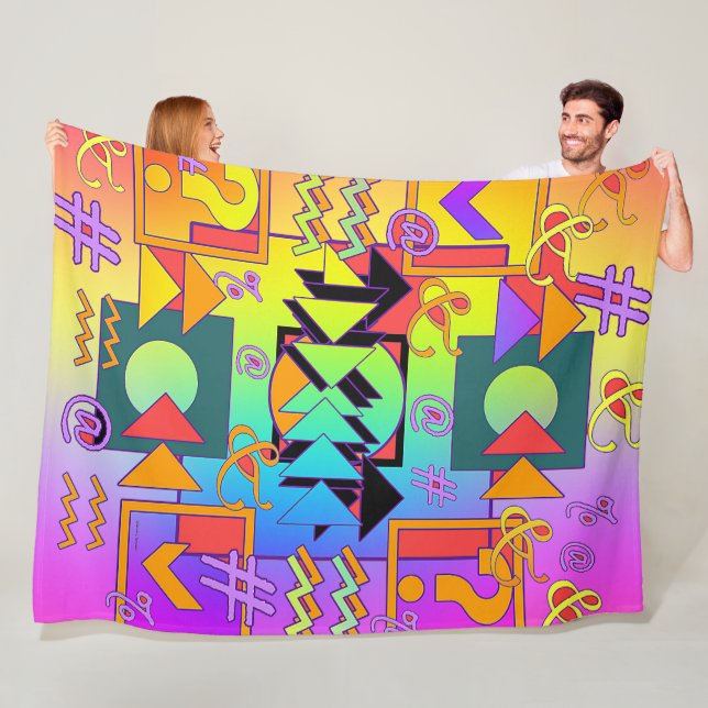 Regenbogen Satzzeichen + Symbole Fleecedecke (Beispiel)