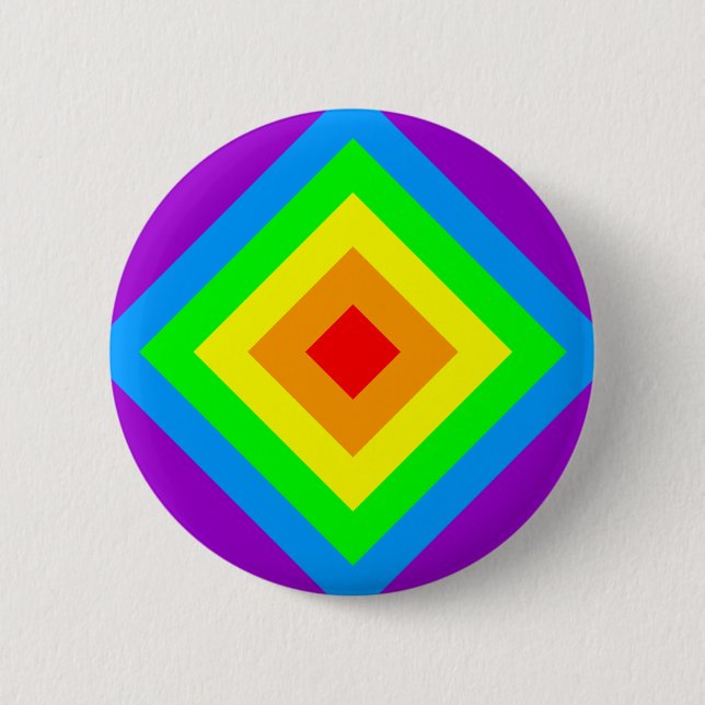Regenbogen-Säure-Diamant Button (Vorderseite)