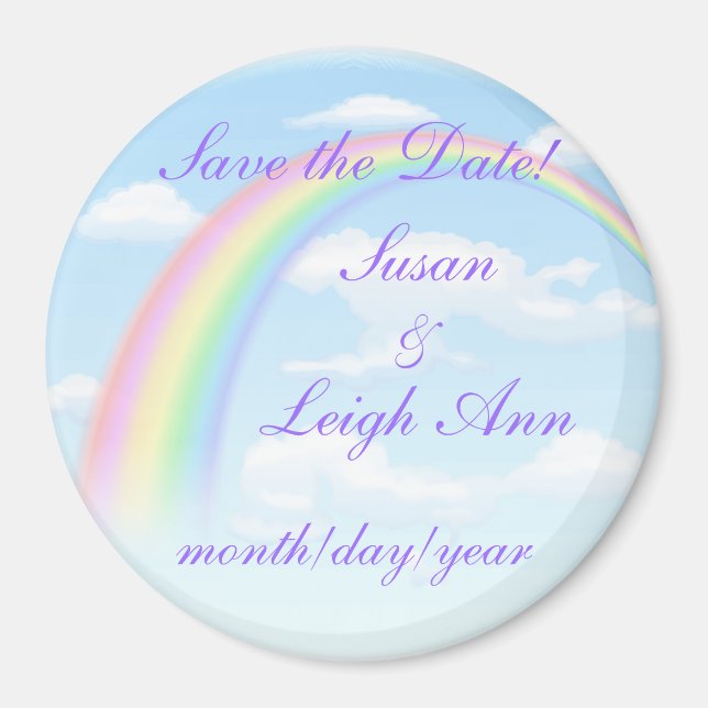 Regenbogen Save the Date! Magnet (Vorne)