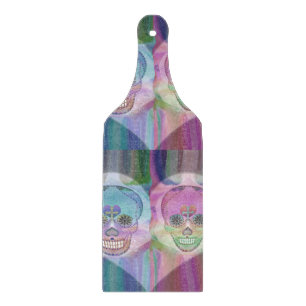 Regenbogen-Schädel-Paare Schneidebrett