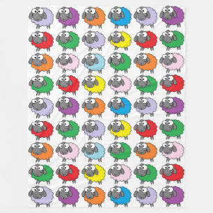 Regenbogen-Schafe Fleecedecke