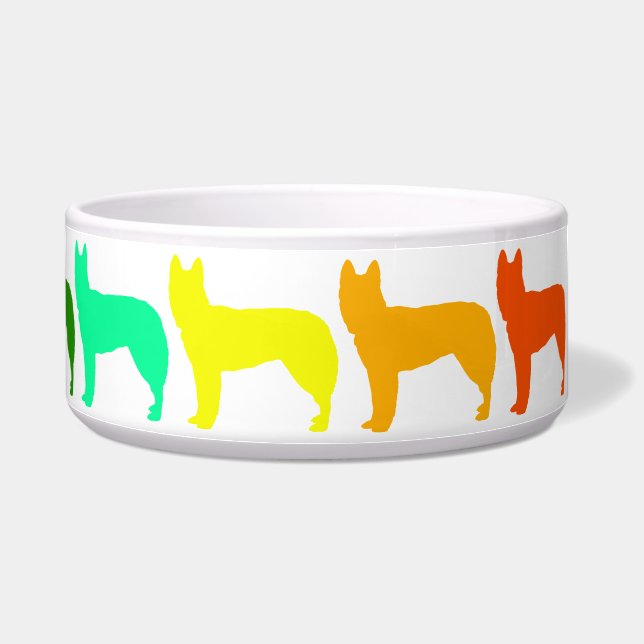 Regenbogen-Schäferhund-Haustier-Schüssel Napf (Rechts)