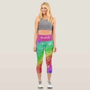 Regenbogen-Schalentier-Muster Personalisierter Nam Capri Leggings