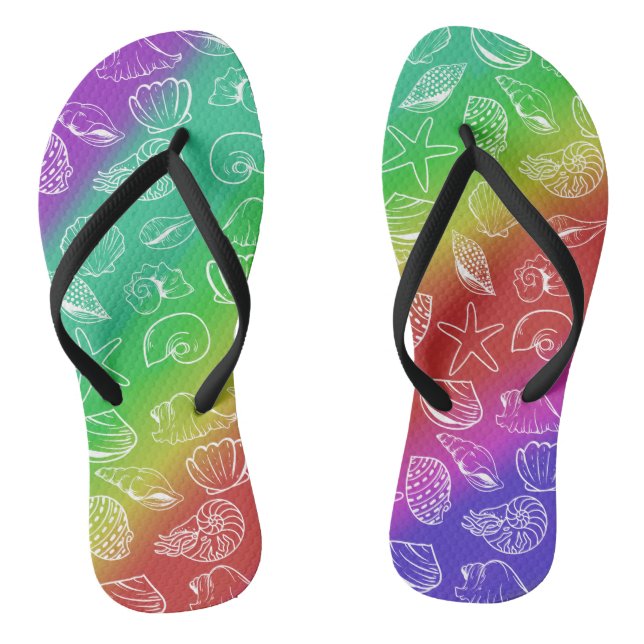 Regenbogen-Schalmuster Flip Flops (Fußbett)