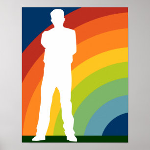 Regenbogen schattierter Mann Poster