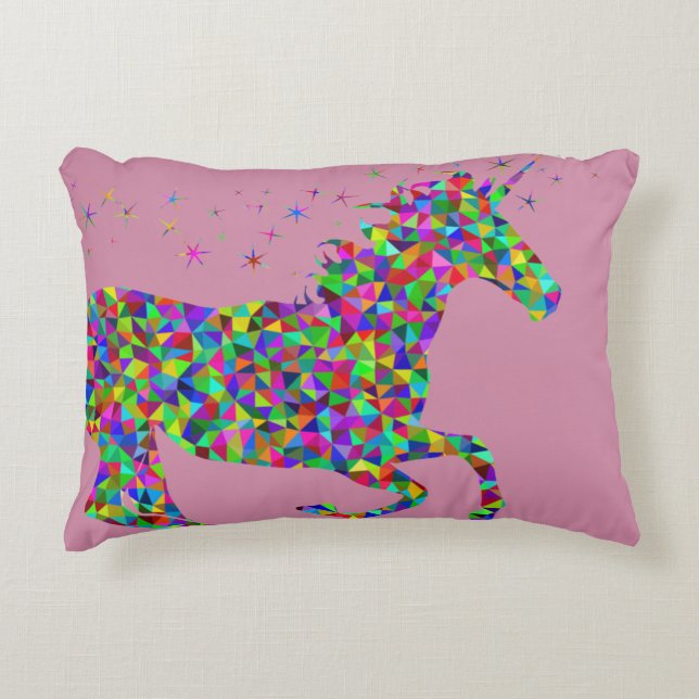 Regenbogen-Schein-Einhorn-Kissen Dekokissen (Vorderseite)